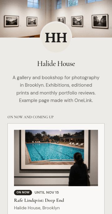 The Halide House page on OneLink
