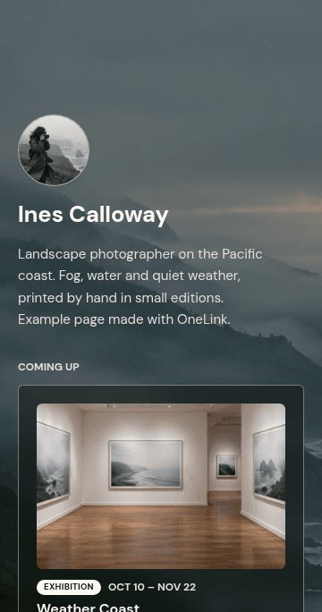 The Ines Calloway page on OneLink