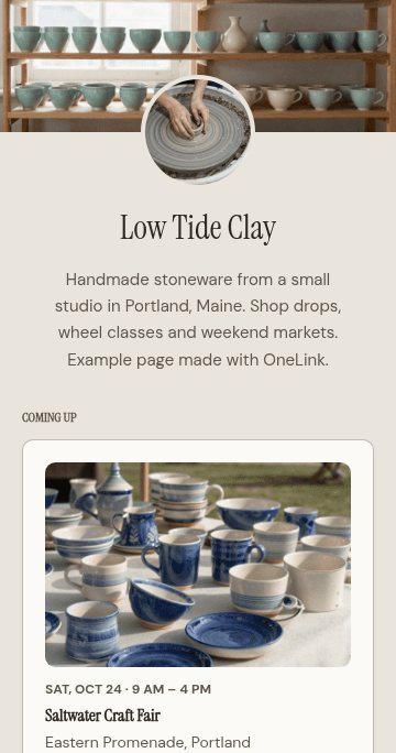 The Low Tide Clay page on OneLink