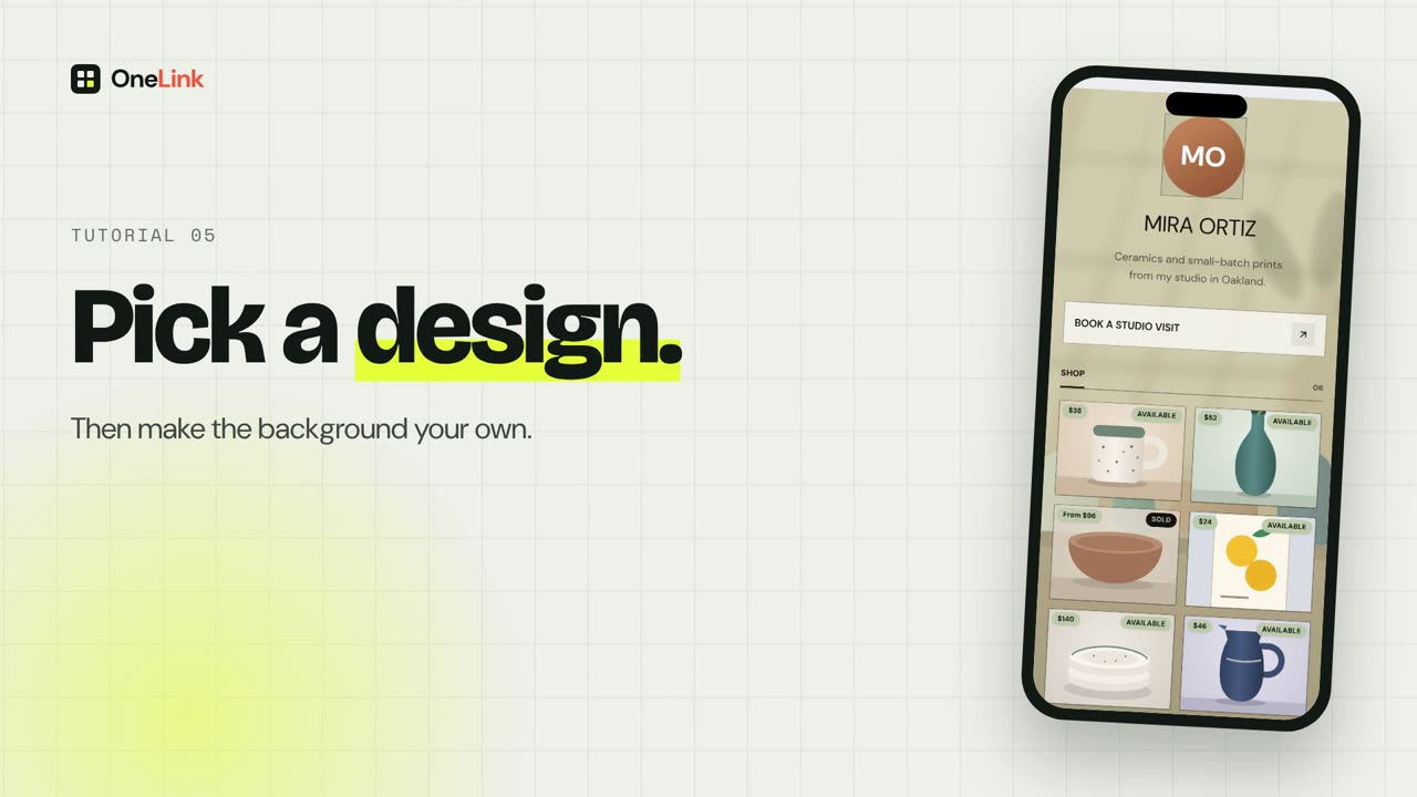 The Pick a design and a background tutorial